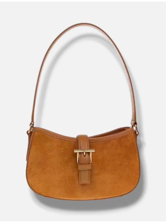 Alexander McQueen Handbags - NEW ALEXANDER MCQUEEN LIGHT BROWN SUEDE LEATHER MINI T-BAR BUCKLE SHOULDER BAG